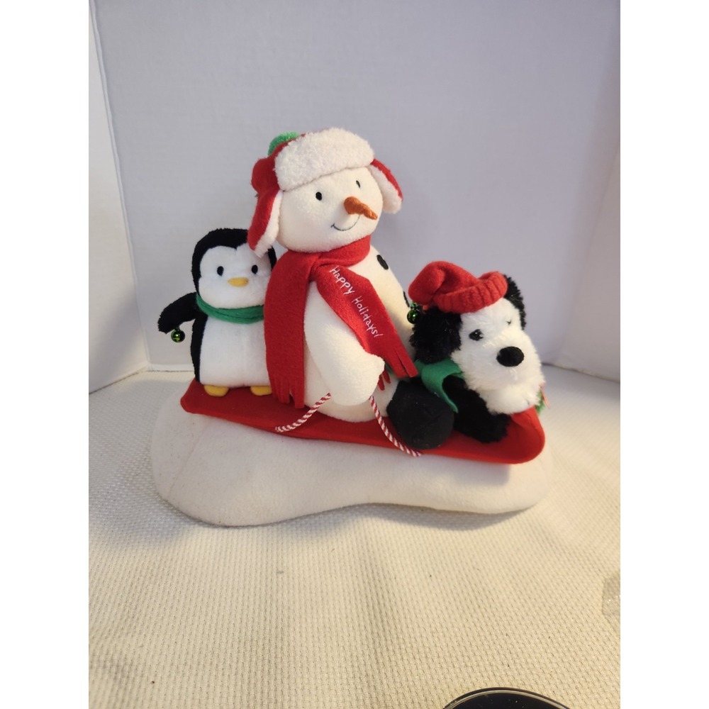 2007 Hallmark Jingle Pals Animated Musical Plush Snowman Penguin Dog Tested Work